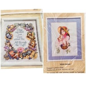 Lot of 2 Creative Circle Vintage Embroidery Kits Jenny0340 All Through The Night